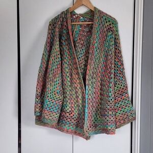 Source Unknown Vibrant Crochet Sweater